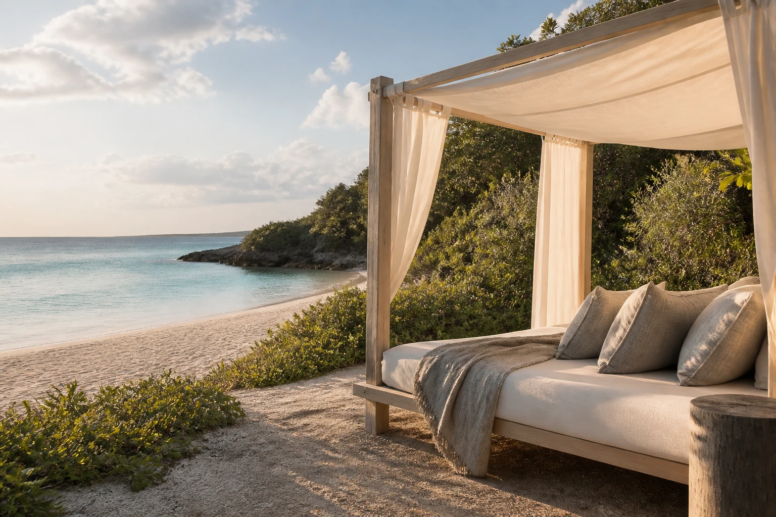 A private coastal villa setting in Turks and Caicos